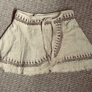 Anna Suno cream wrap skirt short